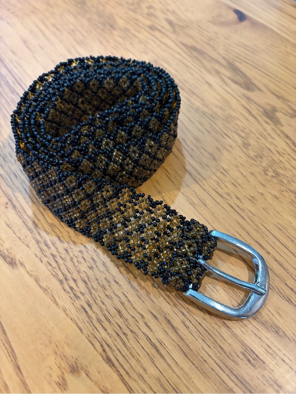 Woven Glass Bead Geometric Belt